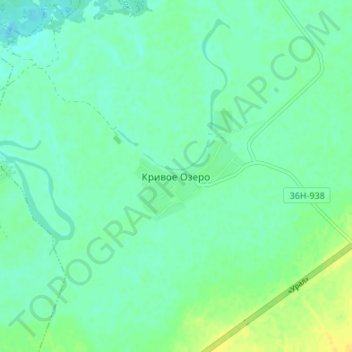 Кривое Озеро topographic map, elevation, terrain