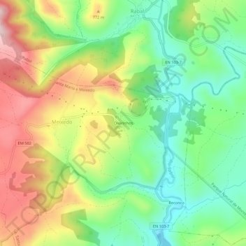 Oleirinhos topographic map, elevation, terrain