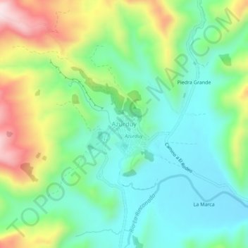 Azurduy topographic map, elevation, terrain
