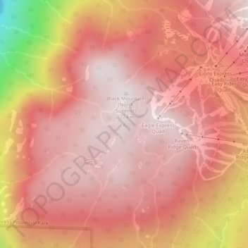 Black Mountain (South Summit) topographic map, elevation, terrain