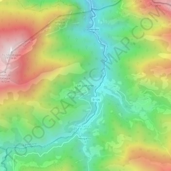 Les Eschartès topographic map, elevation, terrain