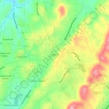 Chalkville topographic map, elevation, terrain