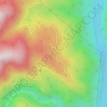 Jengging topographic map, elevation, terrain