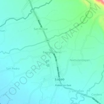 Bagong Flores topographic map, elevation, terrain