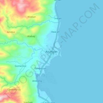 Ayungon topographic map, elevation, terrain