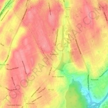 Ridgeway topographic map, elevation, terrain