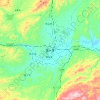 建水县 topographic map, elevation, terrain