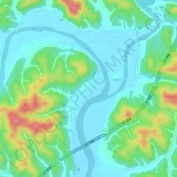 城防 topographic map, elevation, terrain