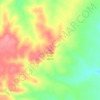 Temple Knob topographic map, elevation, terrain