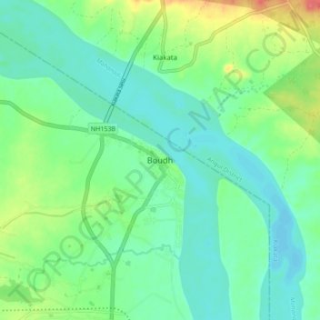 Boudh topographic map, elevation, terrain
