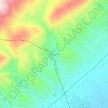 Temnin el-Foka topographic map, elevation, terrain