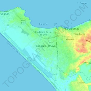 José Luis Tamayo topographic map, elevation, terrain