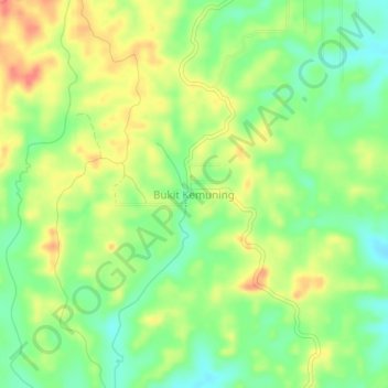 Bukit Kemuning topographic map, elevation, terrain