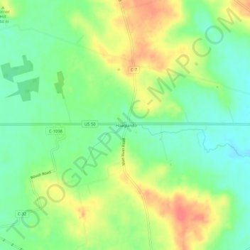 Hoagland topographic map, elevation, terrain