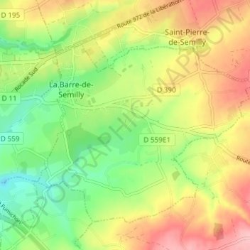 Le Jardin topographic map, elevation, terrain