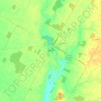 Millbank topographic map, elevation, terrain