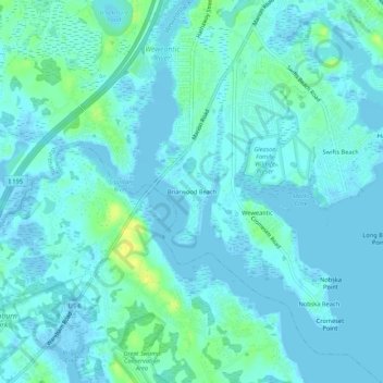 Briarwood Beach topographic map, elevation, terrain