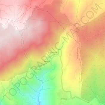 Carvalhosa topographic map, elevation, terrain