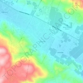 Los Guilicos topographic map, elevation, terrain