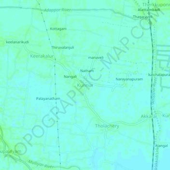 Kunnur topographic map, elevation, terrain