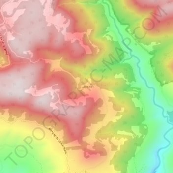 Lagoas topographic map, elevation, terrain
