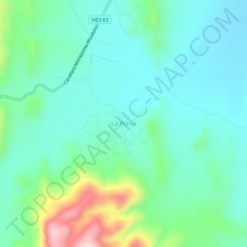 La Presa topographic map, elevation, terrain