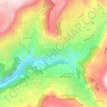 Hdayneh topographic map, elevation, terrain