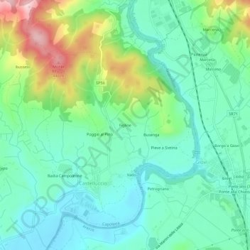 Figline topographic map, elevation, terrain