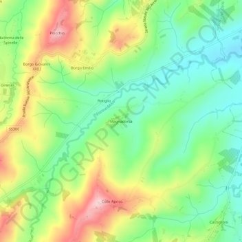 Magnadorsa topographic map, elevation, terrain