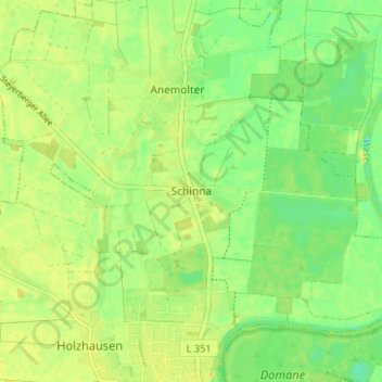 Schinna topographic map, elevation, terrain