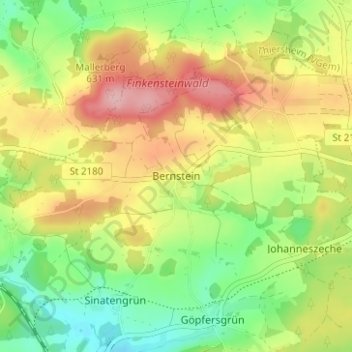 Bernstein topographic map, elevation, terrain