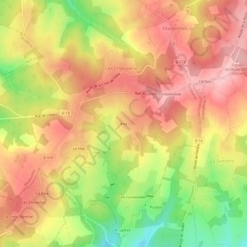 Brie topographic map, elevation, terrain