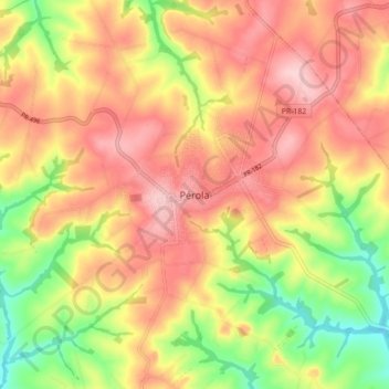 Pérola topographic map, elevation, terrain