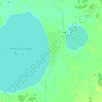 Малый Атяж topographic map, elevation, terrain