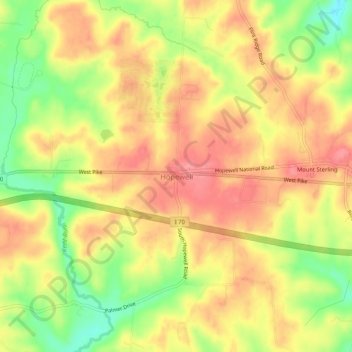 Hopewell topographic map, elevation, terrain