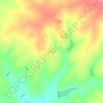 Tengwe topographic map, elevation, terrain