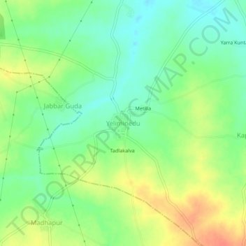 Yeliminedu topographic map, elevation, terrain