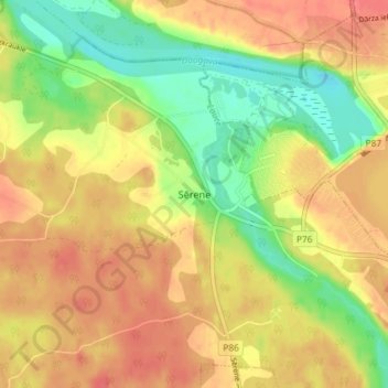 Sērene topographic map, elevation, terrain