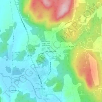 Mechanicsville topographic map, elevation, terrain