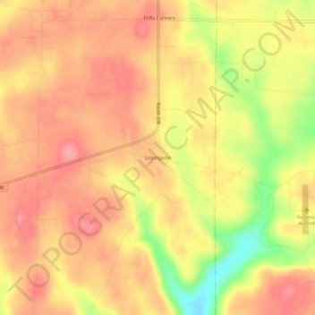 Lickingville topographic map, elevation, terrain