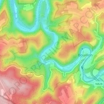 Cordemois topographic map, elevation, terrain
