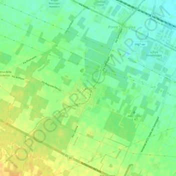 Calcara topographic map, elevation, terrain