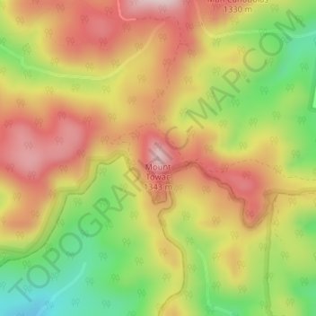 Mount Towac topographic map, elevation, terrain