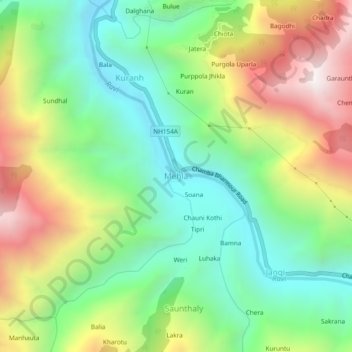 Mehla topographic map, elevation, terrain