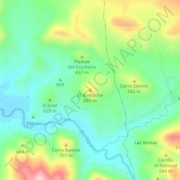 El Acebuche topographic map, elevation, terrain