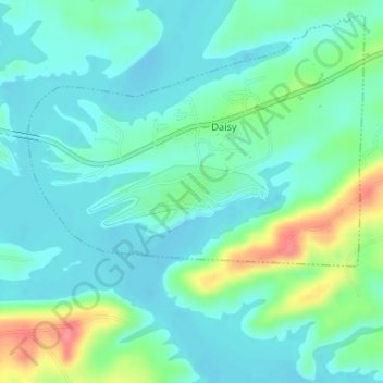 Daisy State Park topographic map, elevation, terrain