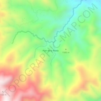 Plan de la Arada topographic map, elevation, terrain