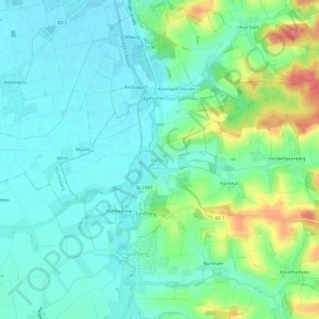 Riding topographic map, elevation, terrain