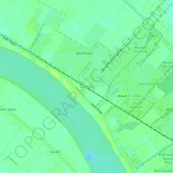 Geismar topographic map, elevation, terrain