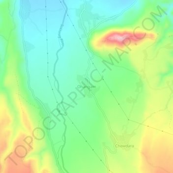 Ohangam topographic map, elevation, terrain